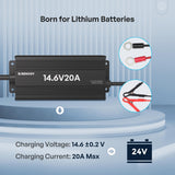 12V 20A/24V 10A AC-to-DC LFP Portable Battery Charger
