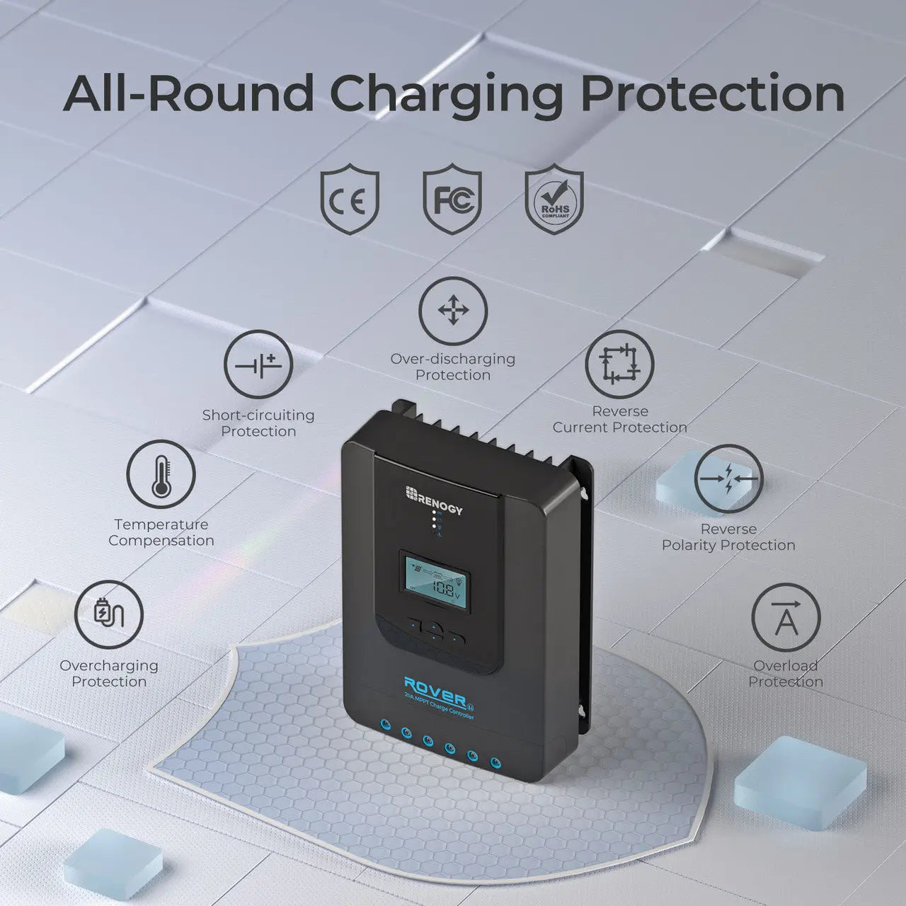 Li 20 Amp Rover MPPT Solar Charge Controller | Renogy Solar