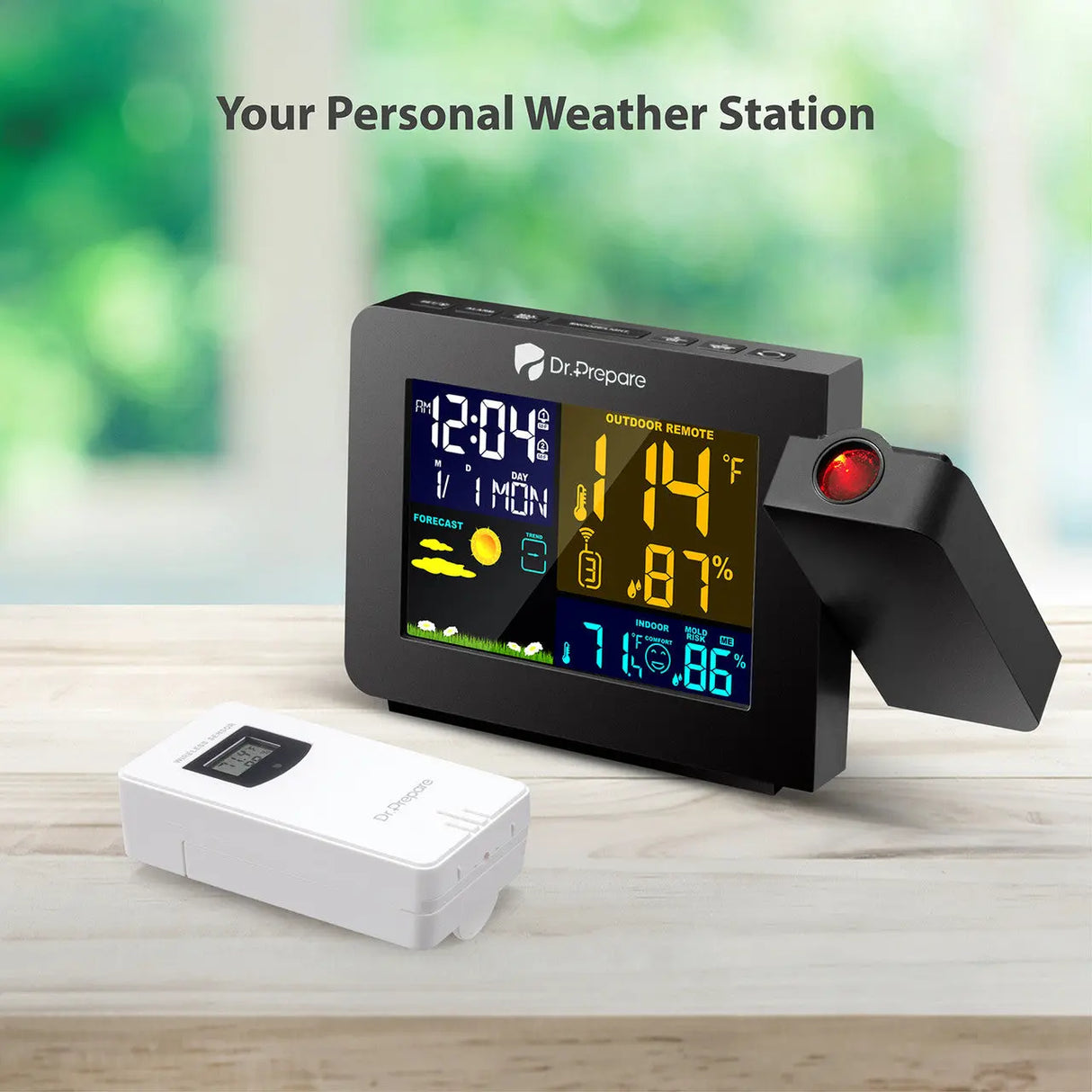 Dr. Prepare Projection Alarm Clock 002 DPWS-OUT-002-US Renogy