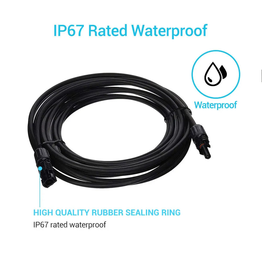 Solar Panel Extension Cable with Male to Female Solar Connectors (Single) Renogy