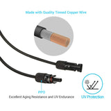 Solar Panel Extension Cable with Male to Female Solar Connectors