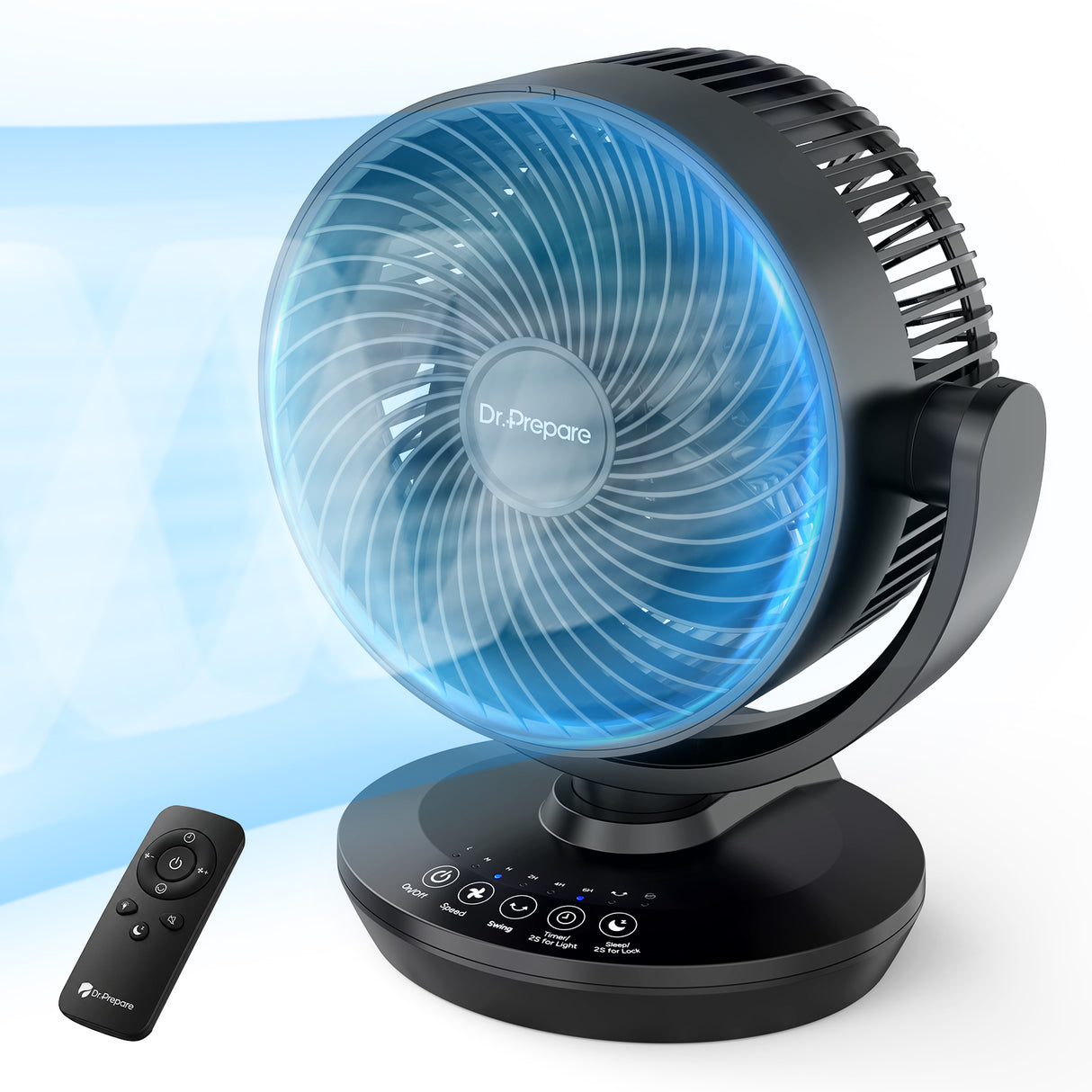 DR.PREPARE Oscillating Air Circulator Fan for Bedroom
