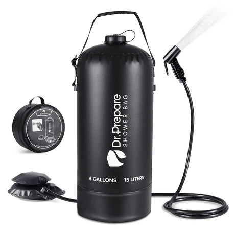 Dr.Prepare 15L Portable Camping Shower Kit with Foot Pump Renogy