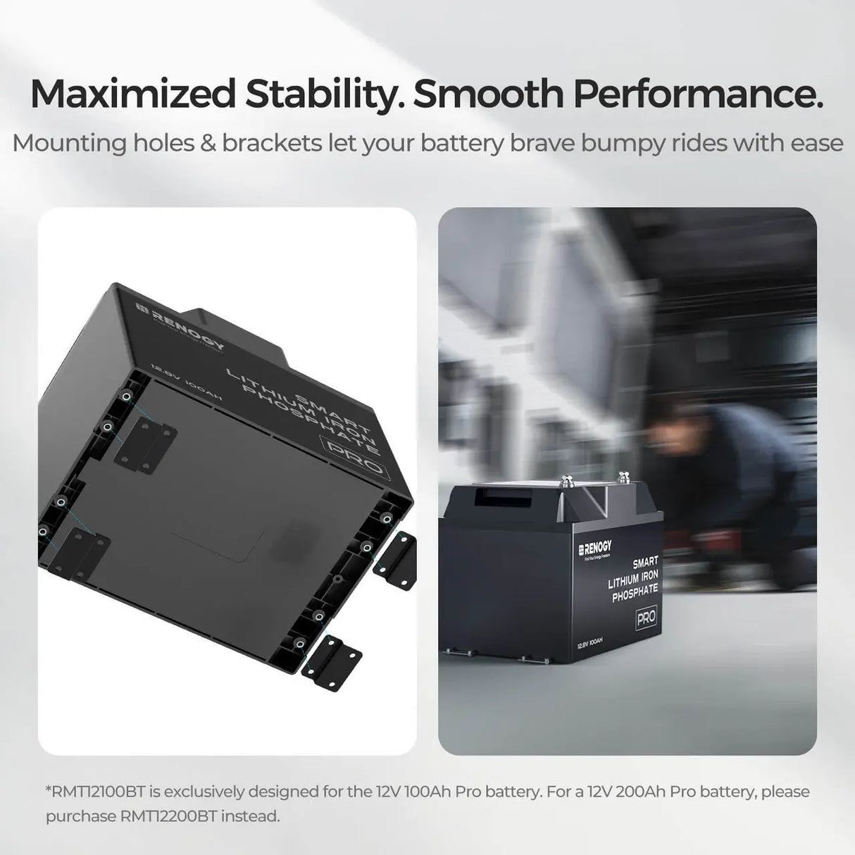 Renogy Mounting Brackets for 12V 100Ah Pro LiFePO4 Batteries (Set of 4) Renogy