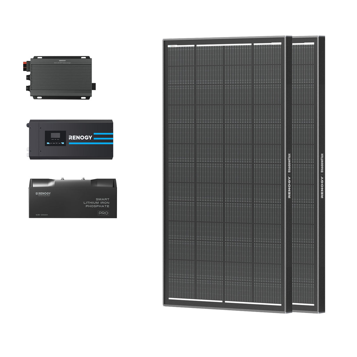 2.4kWh Solar Kit | 2PCS 200W Shadowflux Panel