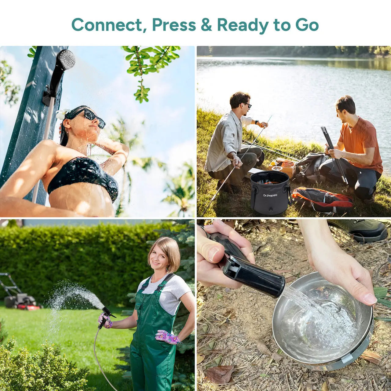 Dr. Prepare 5 Gallons Portable Camping Shower Kit with Pump Renogy