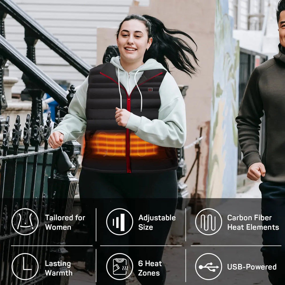 Dr.Prepare Electric Unisex Heated Vest with Removable Hood Renogy