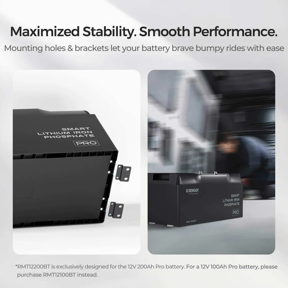 Renogy Mounting Brackets for 12V 200Ah Pro LiFePO4 Batteries (Set of 4) Renogy