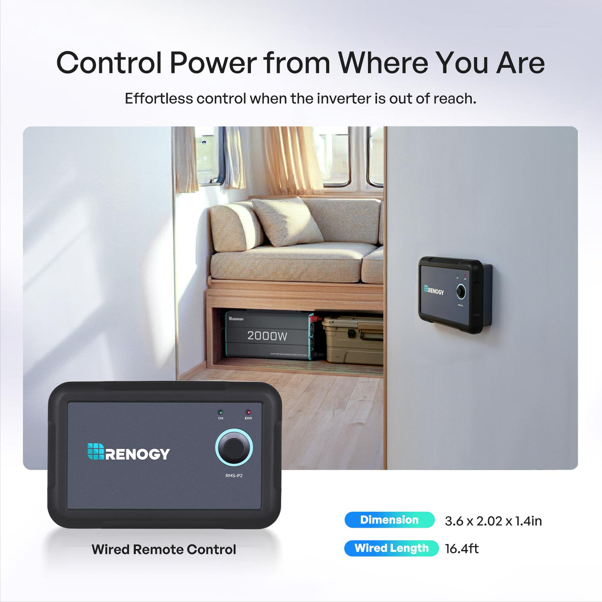 Renogy 2000W 12V Pure Sine Wave Inverter