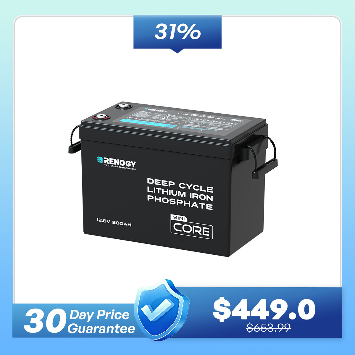 Renogy Core Mini - LiFePO4 12.8V  300/200/100Ah Lithium Batteries