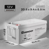 Open Box Deep Cycle AGM Battery 12 Volt 200Ah Renogy