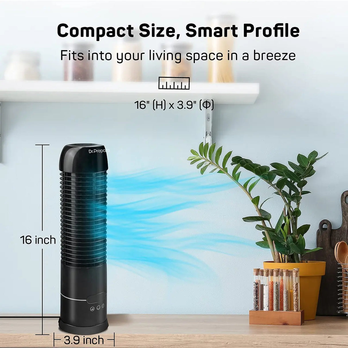 Dr. Prepare 16" Portable Oscillating Tower Fan Renogy