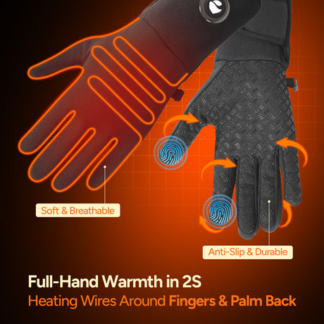 Dr.Prepare Heated Gloves with Dual 7.4V 3000mAh Batteries