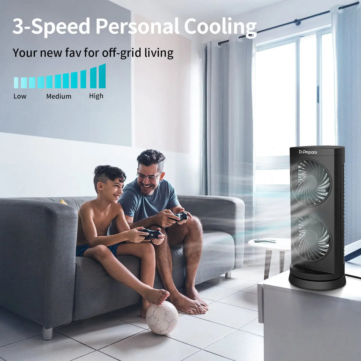 Dr.Prepare Dual Oscillating Tower Fan Renogy