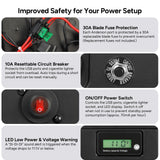 Dr.Prepare Smart Battery Box with USB, 12V/24V Cigarette Lighter, and Anderson Ports
