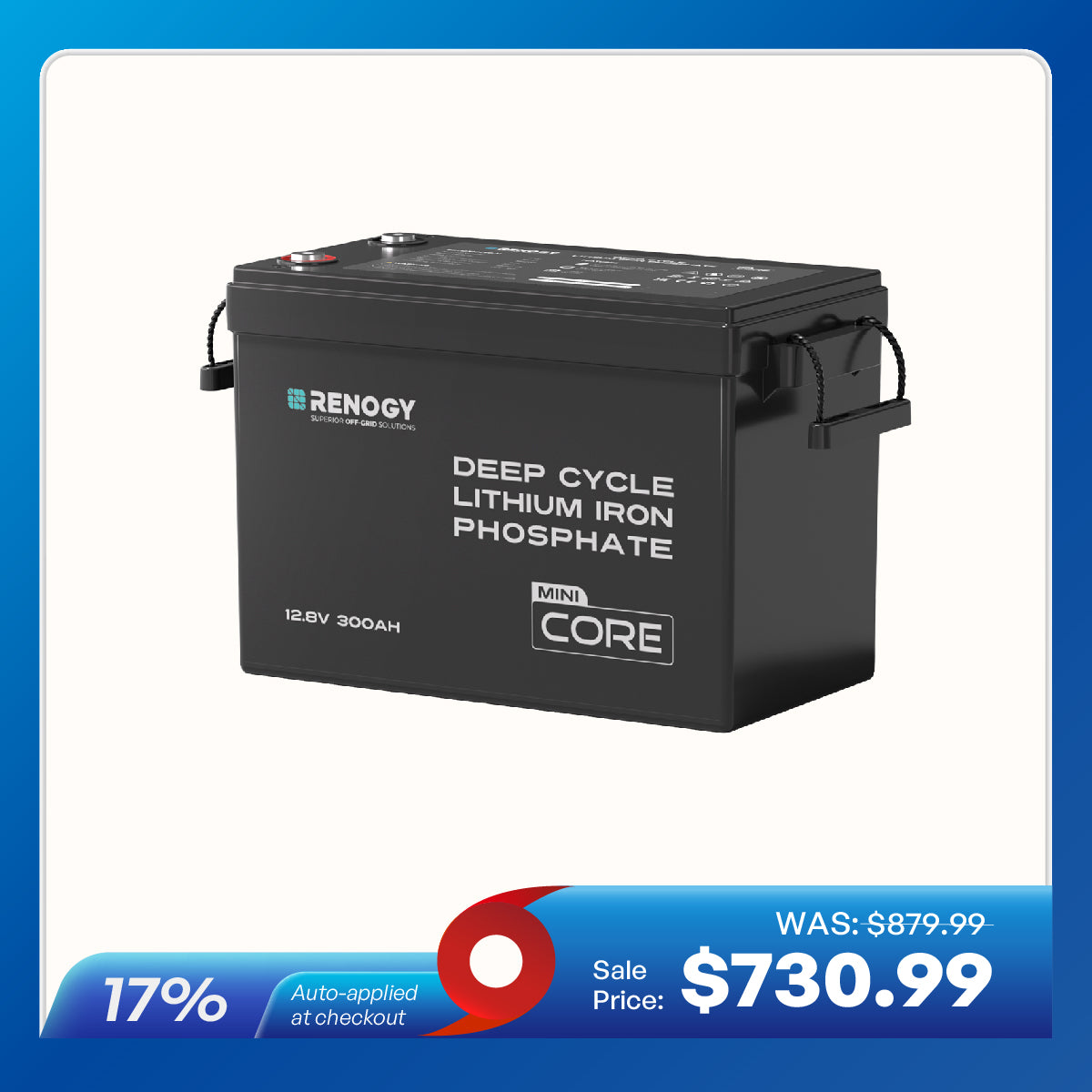 12V 300Ah LiFePO4 Battery w/ Low-Temperature Protection