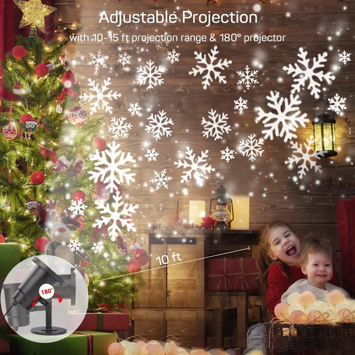Dr. Prepare Christmas Projector Light with Snow Flakes Patterns Renogy