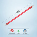 2ft ANL Fuse Cable with Double Ring Terminals for 3/8 in Lugs Renogy