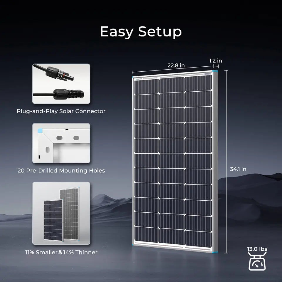 Premium RV Solar Kit 600W 12V/24V | Optional Smart Monitoring Renogy