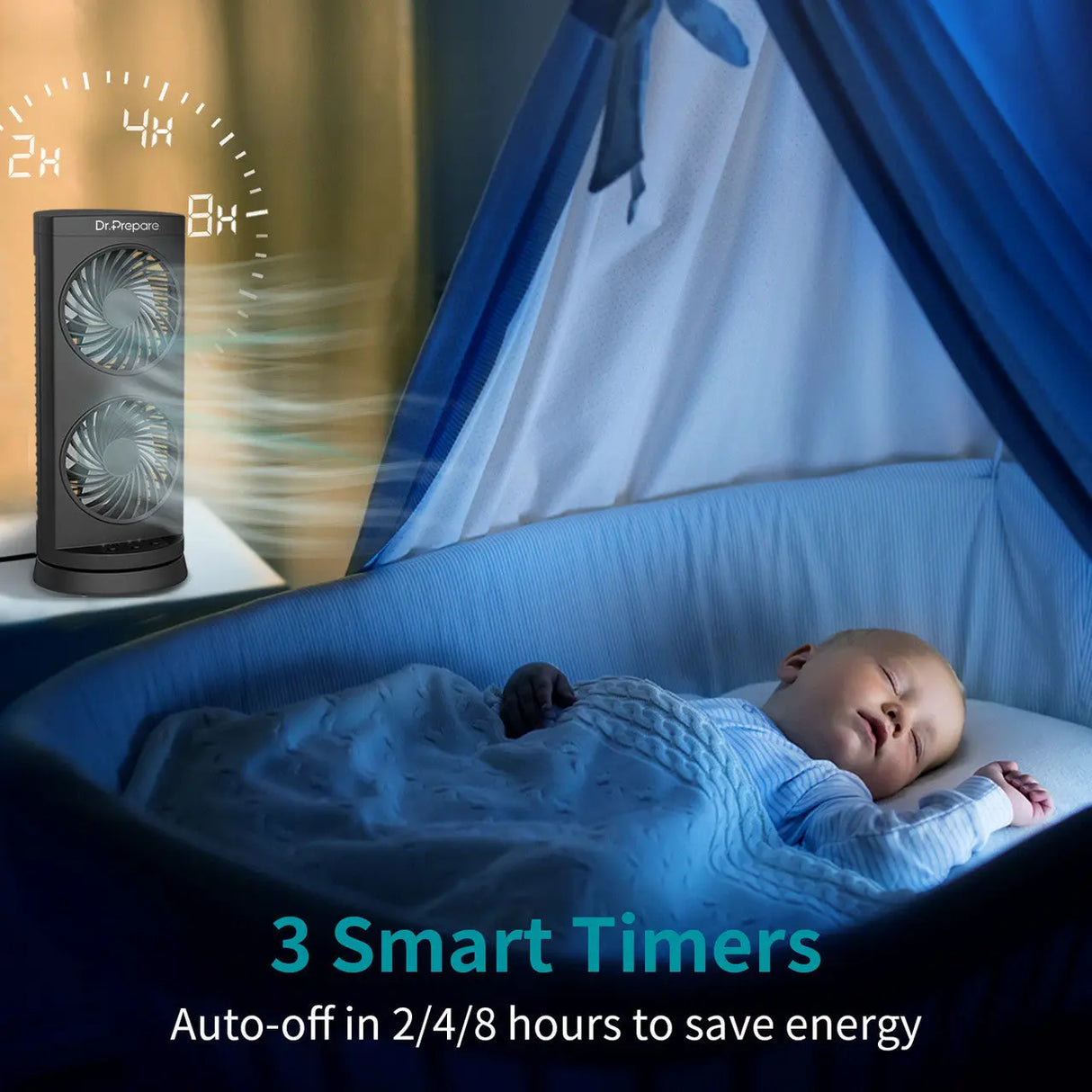 Dr.Prepare Dual Oscillating Tower Fan Renogy