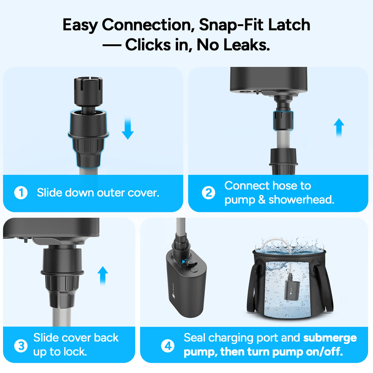Dr.Prepare 2×8,000mAh Portable Shower Pump