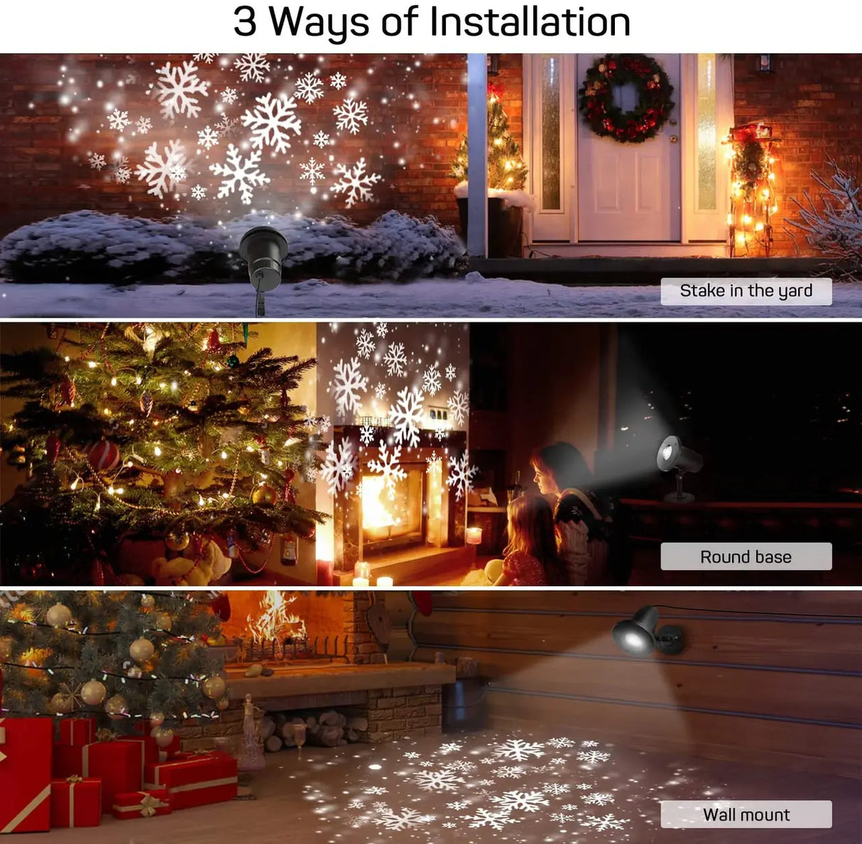Dr. Prepare Christmas Projector Light with Snow Flakes Patterns Renogy