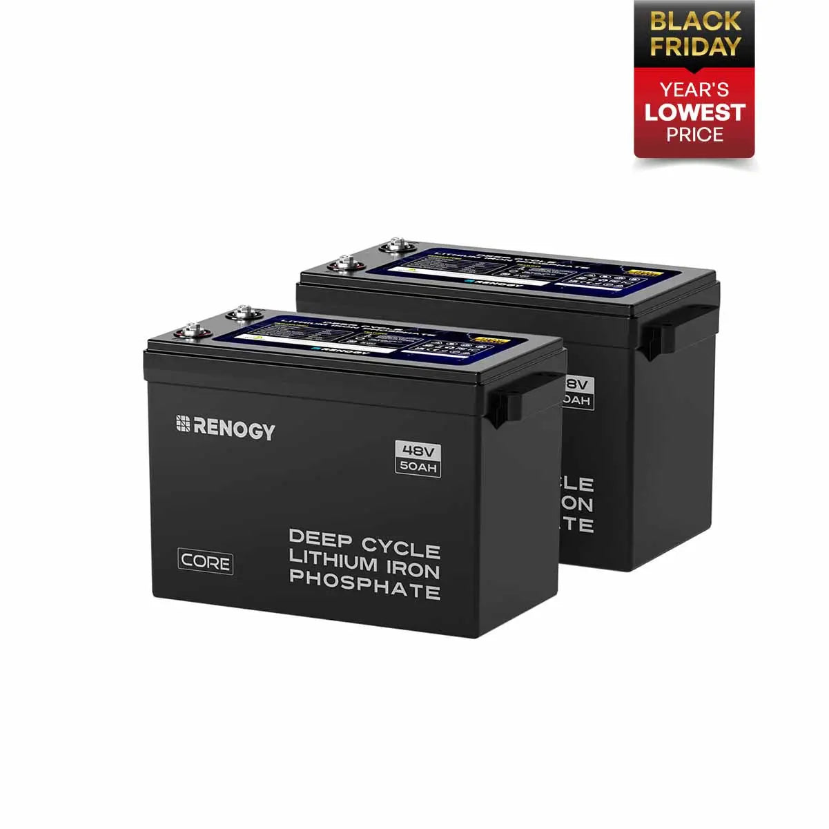 Core - 48V 50Ah Smart Lithium Iron Phosphate Battery w/Self-heating Renogy