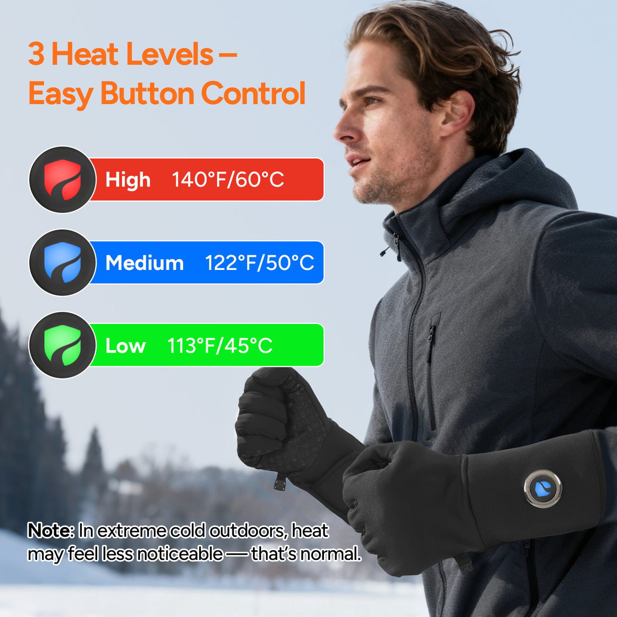Dr.Prepare Heated Gloves with Dual 7.4V 3000mAh Batteries