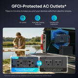 Pro 12V Bluetooth Pure Sine Inverter (1000W/2000W/3000W) + 120V 30A Automatic ATS Transfer Switch