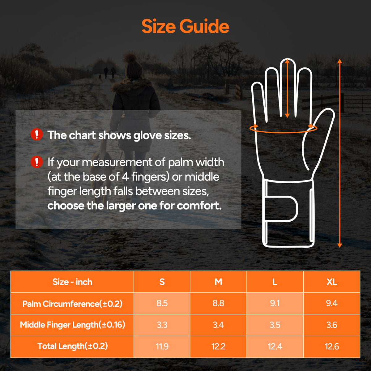 Dr.Prepare Heated Gloves with Dual 7.4V 3000mAh Batteries