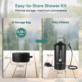 Dr.Prepare 15L Portable Camping Shower Kit with Foot Pump