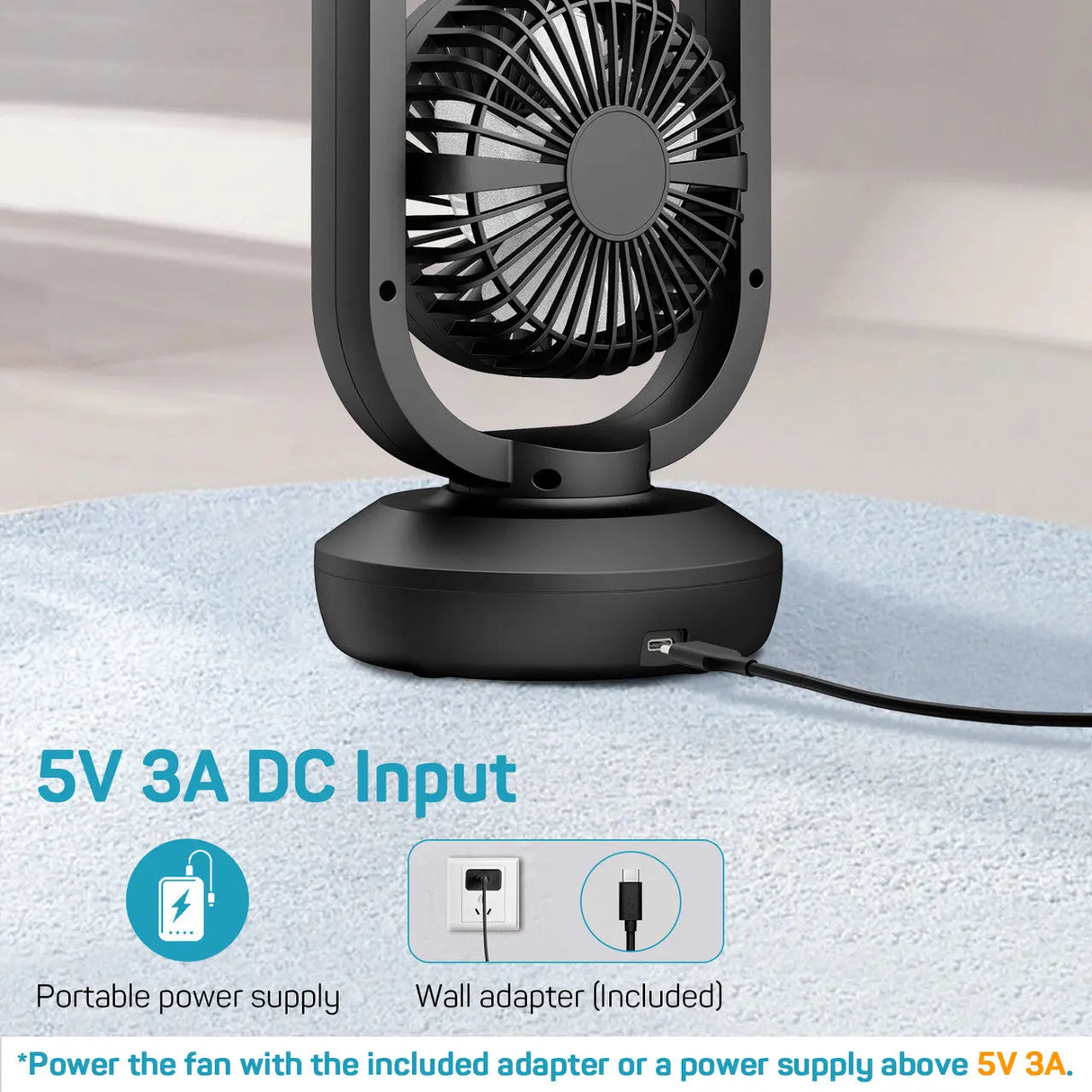 Dr.Prepare 15" Portable USB Desk Fan Renogy