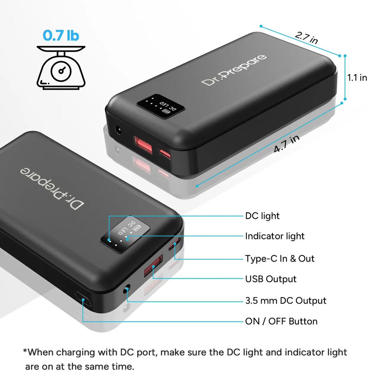 Dr. Prepare 16000mAh Portable Battery Fast-Charging Power Bank for Heated Vest Renogy