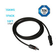 Solar Panel Extension Cable with Male to Female Solar Connectors (Single) Renogy