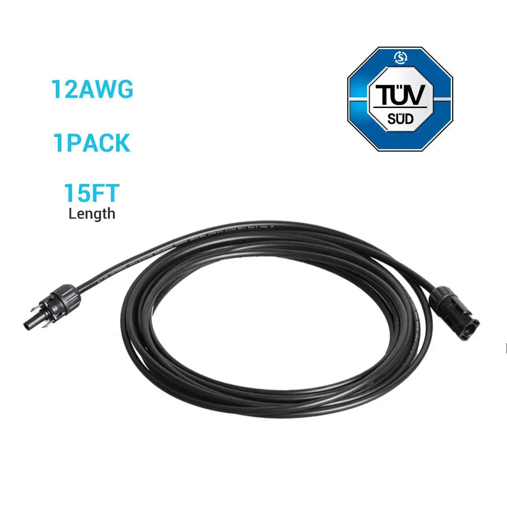 Solar Panel Extension Cable with Male to Female Solar Connectors (Single) Renogy