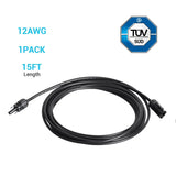 Solar Panel Extension Cable with Male to Female Solar Connectors (Single) Renogy