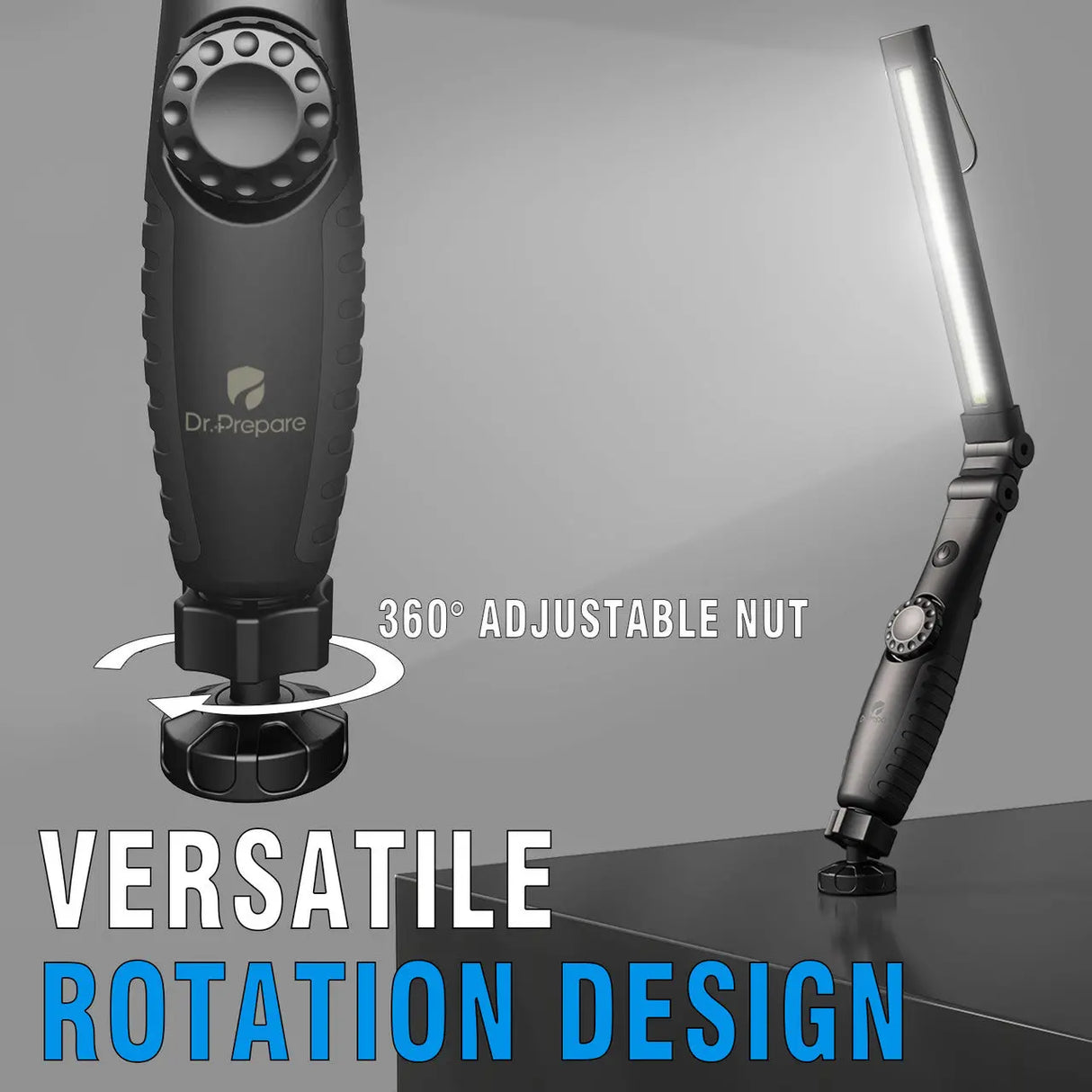 Dr. Prepare 700-lumens 3200mAh Foldable Rechargeable LED Work Light Renogy