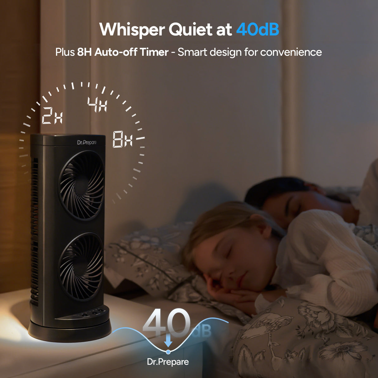 Dr.Prepare 10W DC Tower Fan