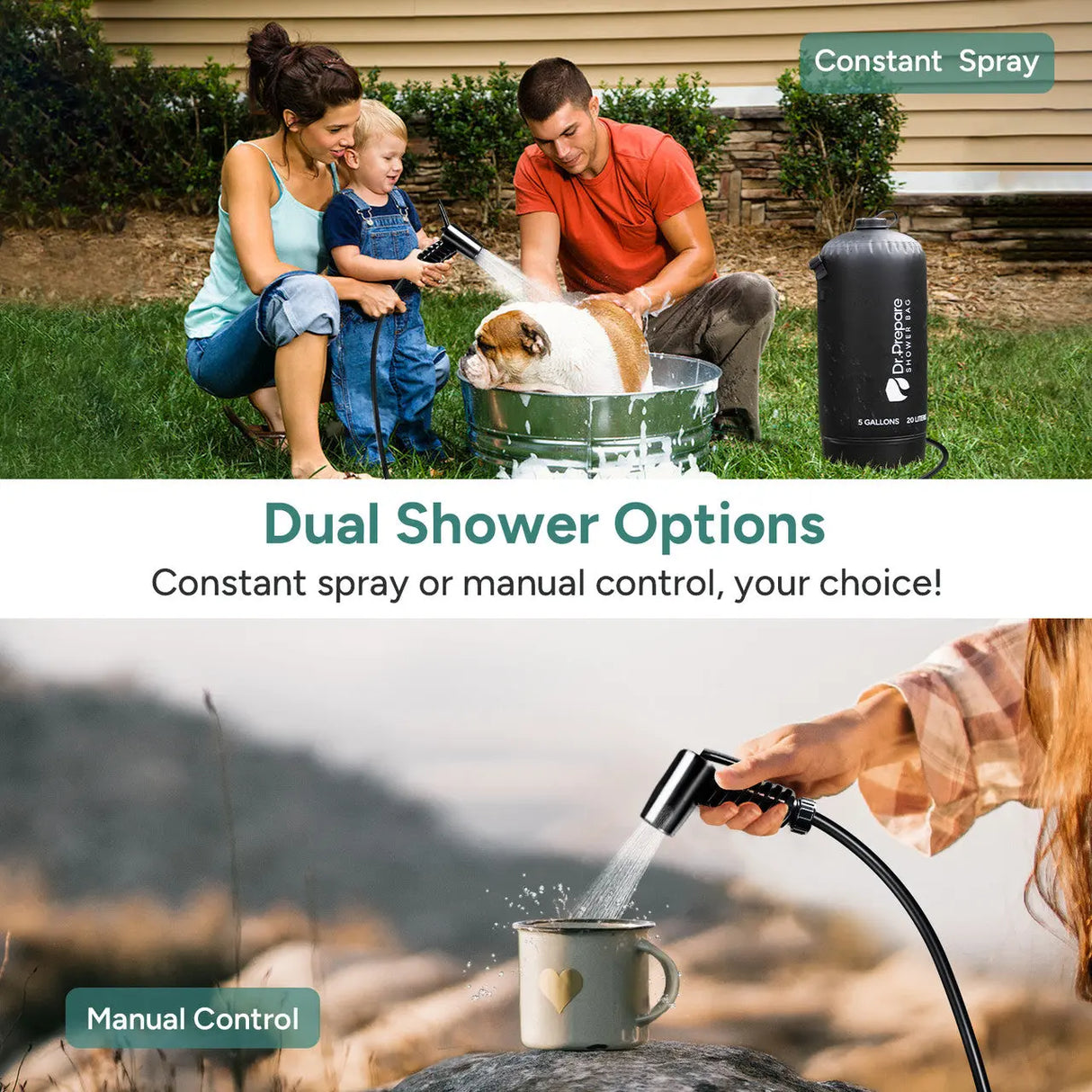 Dr.Prepare 20L Camping Shower Bag Renogy