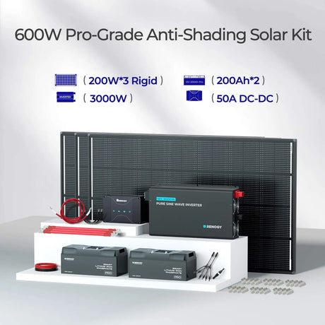 600w 12v anti-shading solar kit