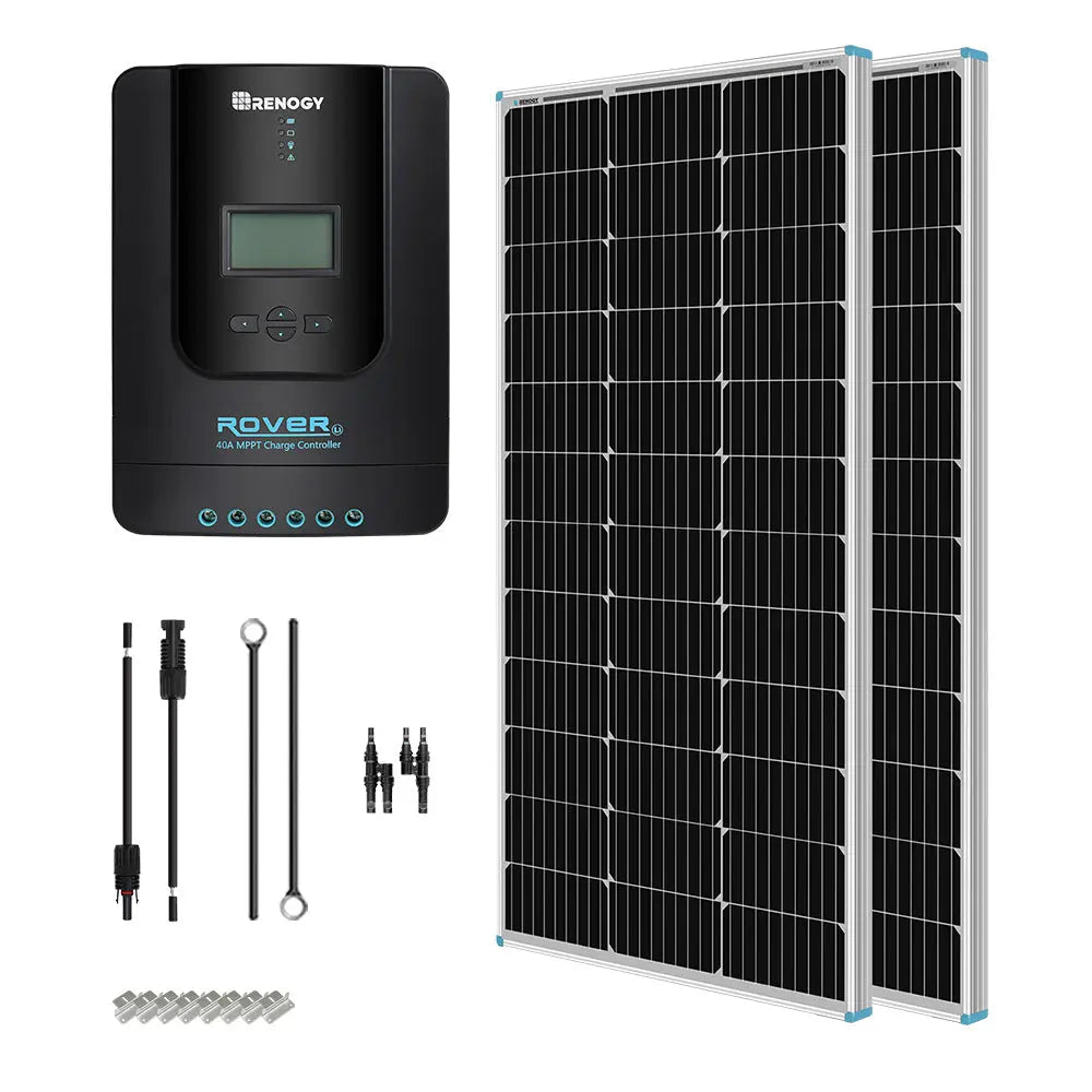 Refurbished 200 Watt 12 Volt Solar Starter Kit w/ MPPT Charge Controller Renogy