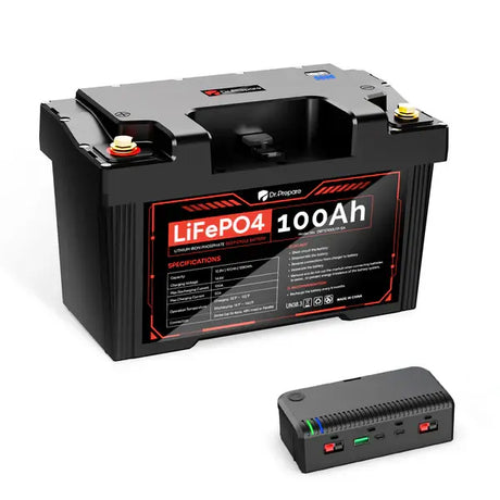 Dr.Prepare 2-in-1 PowerMax LiFePO4 Battery and Portable DC Power Station Renogy