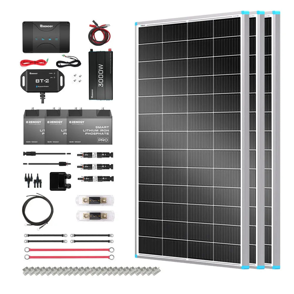 Customizable RV Solar Kit 600W 12V | Optional 3.6kWh LiFePO4 Battery Renogy