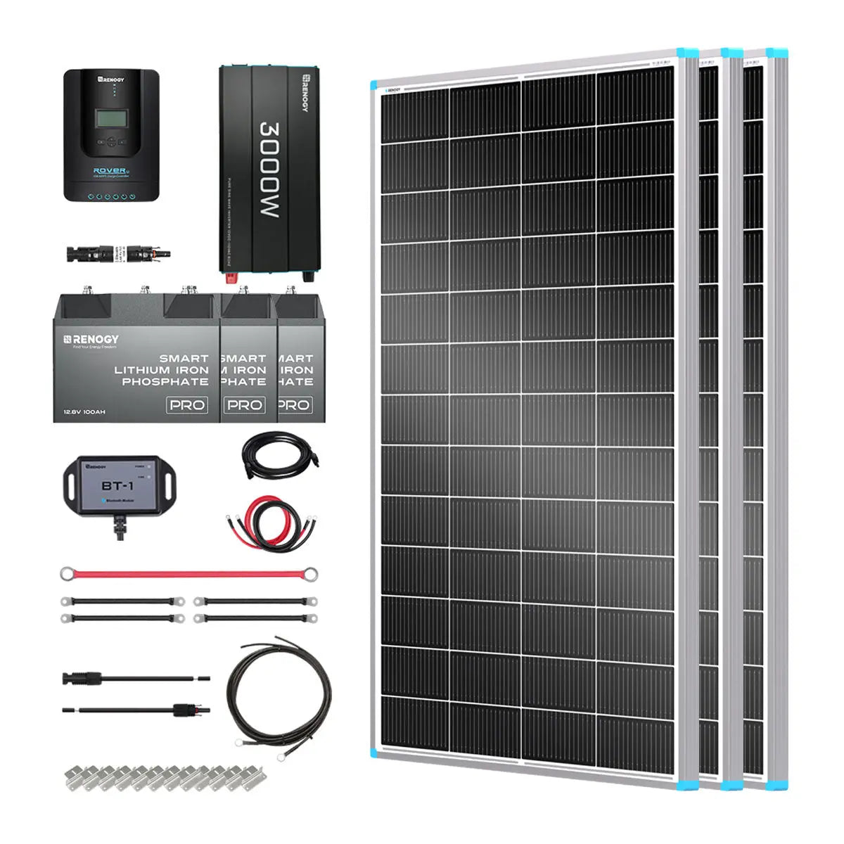 Essential Off-Grid Solar Kit 600W 12V | Optional 3.6kWh LiFePO4 Battery Renogy