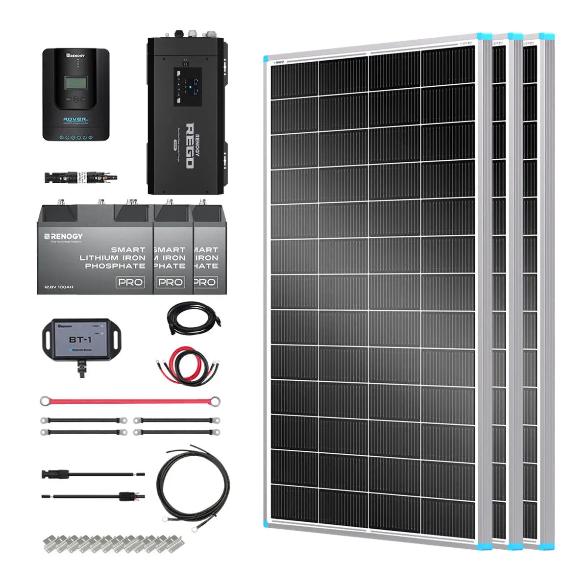 Essential Off-Grid Solar Kit 600W 12V | Optional 3.6kWh LiFePO4 Battery Renogy