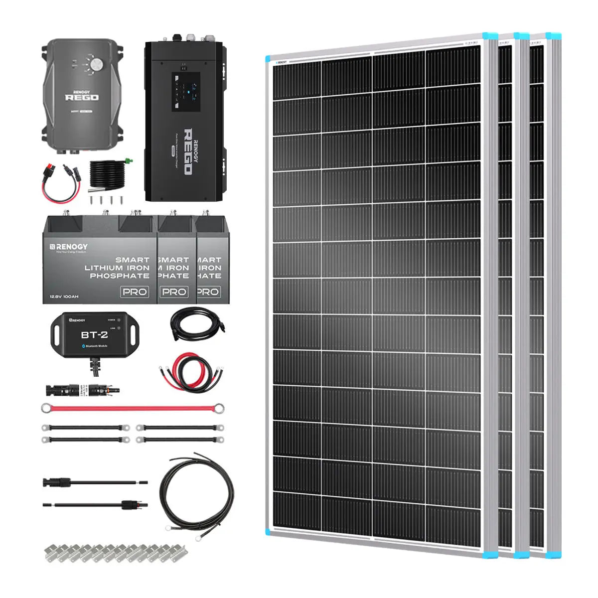 Essential Off-Grid Solar Kit 600W 12V | Optional 3.6kWh LiFePO4 Battery Renogy