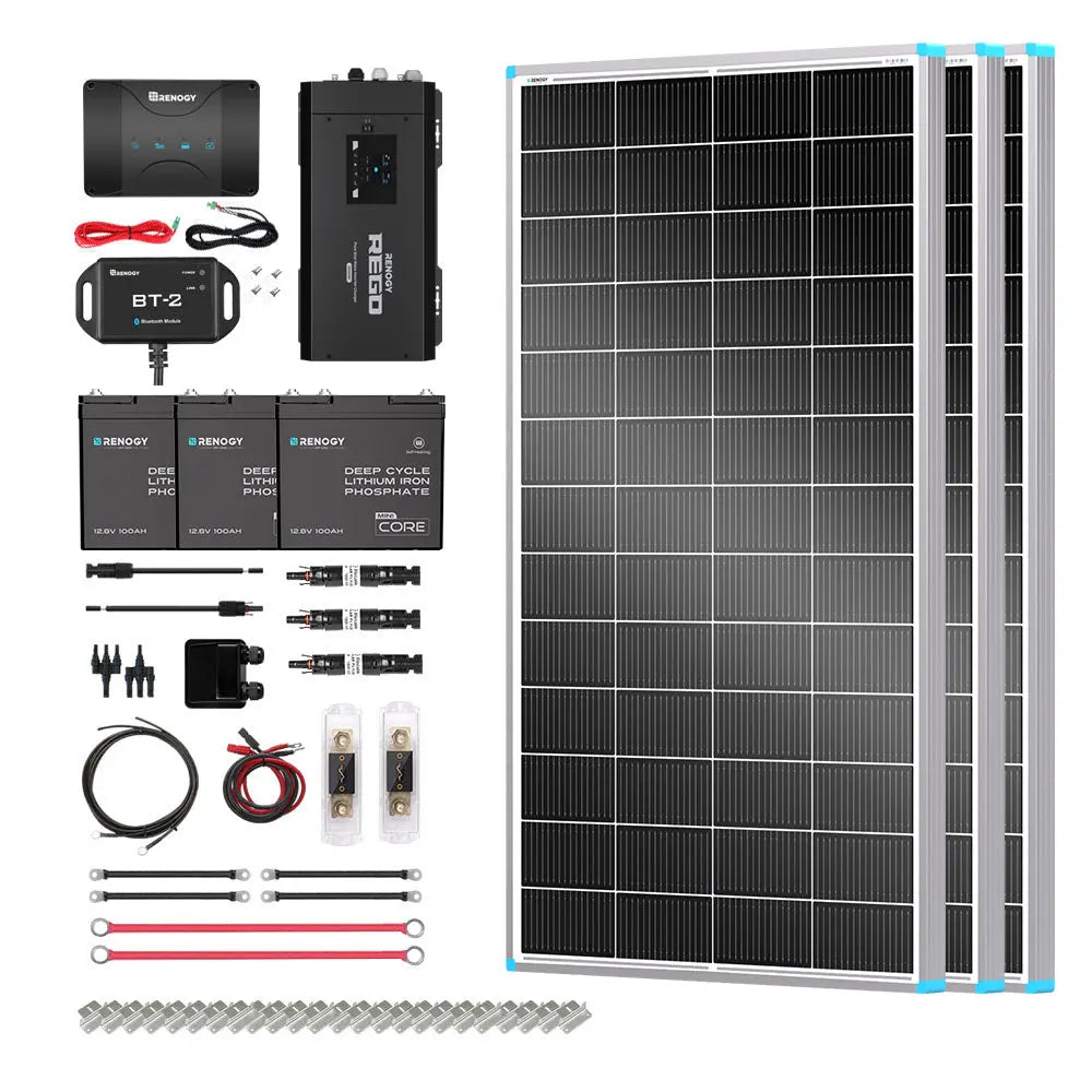 Customizable RV Solar Kit 600W 12V | Optional 3.6kWh LiFePO4 Battery Renogy