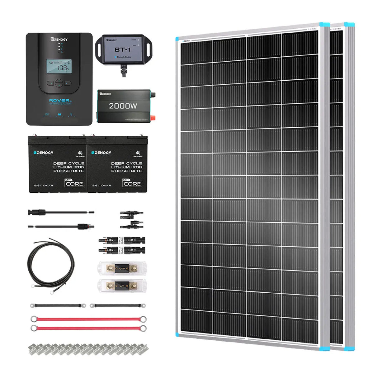 Essential Off-Grid Solar Kit 400W 12V | Optional 2.4kWh LiFePO4 Battery Renogy