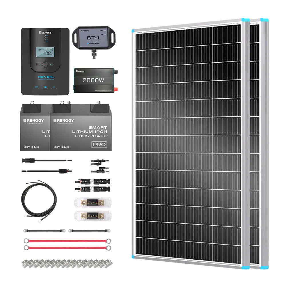 Essential Off-Grid Solar Kit 400W 12V | Optional 2.4kWh LiFePO4 Battery Renogy