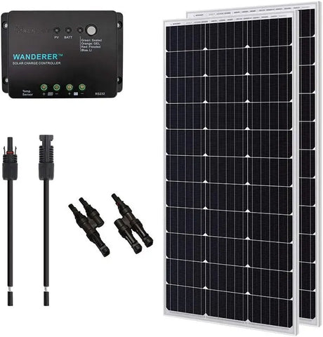 Open Box Renogy 200 Watts 12 Volts Monocrystalline Solar Bundle Kits Renogy
